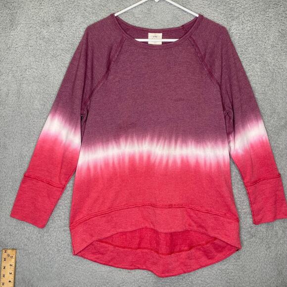 Knox Rose womens L tie dye sweater pink round neck colorful flowy oversized - Picture 1 of 8
